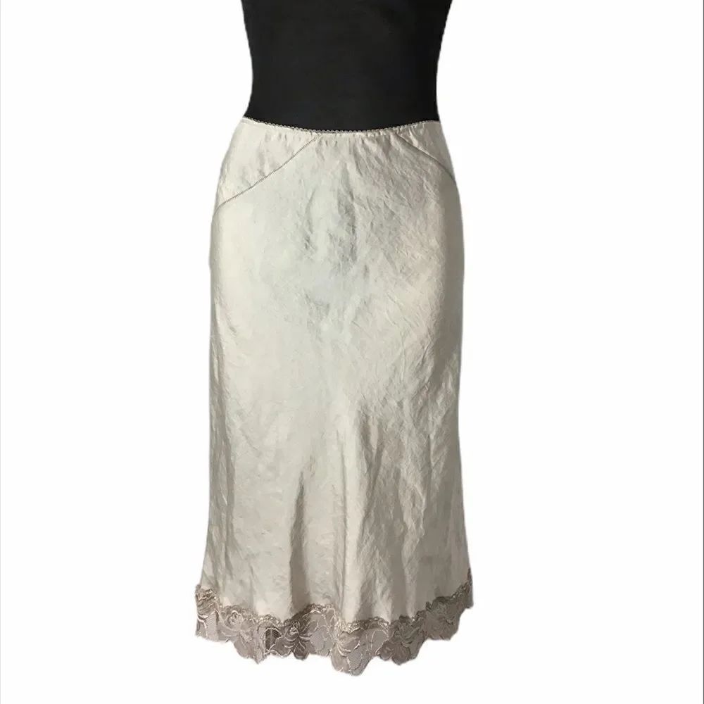 Anthropologie Babakul Avec Toi Ivory Slip Skirt New Size Large